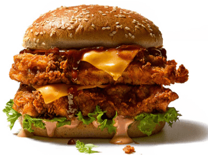Crispy Chicken Cheeseburger Deluxe.png PNG image with transparent background