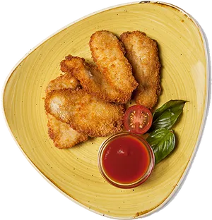 Crispy Chicken Nuggetswith Dipping Sauce PNG Image