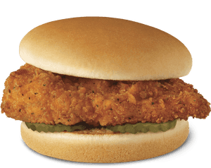 Crispy Chicken Sandwich PNG image with transparent background