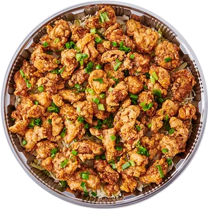 Crispy Fried Chicken Bites Top View PNG Image