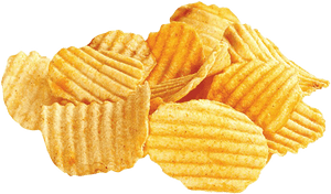 Crispy Ridged Potato Chips PNG with transparent background