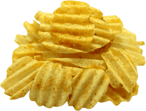 Crispy Ridged Potato Chips PNG with transparent background