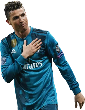 Cristiano Ronaldo Heartfelt Celebration PNG Image