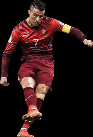 Cristiano Ronaldo Portugal Action Shot PNG image with transparent background
