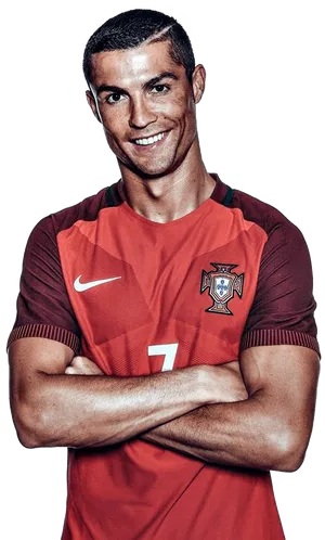 Cristiano Ronaldo Portugal Jersey Pose PNG Image