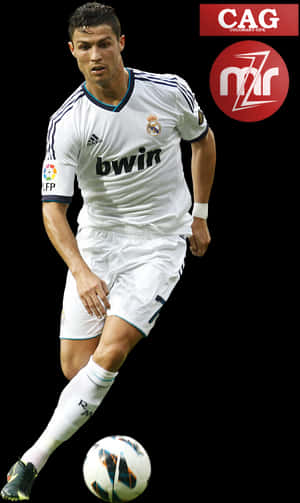 Cristiano Ronaldo Real Madrid Action PNG image with transparent background
