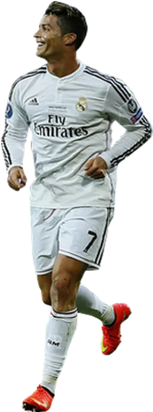 Cristiano Ronaldo Real Madrid White Kit PNG Image