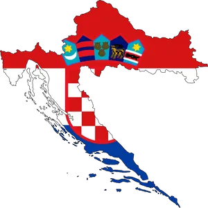 Croatia Mapwith Flagand Coatof Arms PNG Image