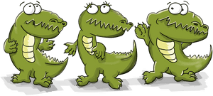 Crocodiles, Dancing, Cartoon, Cute, Three Crocodile - Three Alligators Cartoon, HD Png Download PNG image with transparent background