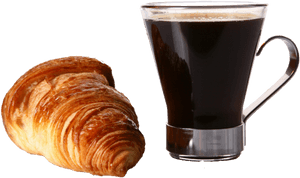 Transparent Croissant And Coffee, HD Png Download PNG image with transparent background