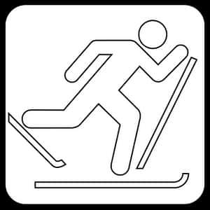 Cross Country Skiing Symbol PNG with transparent background