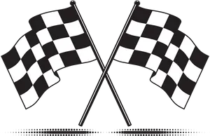 Crossed Checkered Flags PNG Image