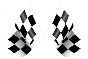 Crossed Checkered Flags Graphic PNG Image