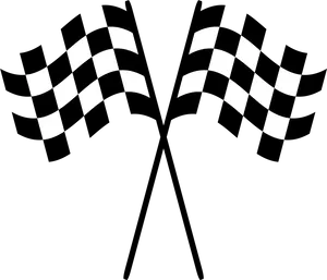 Crossed Checkered Flags Racing Finish Line PNG Image