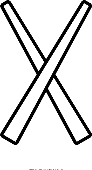 Chopsticks Coloring Page - Chopsticks Outline, HD Png Download PNG