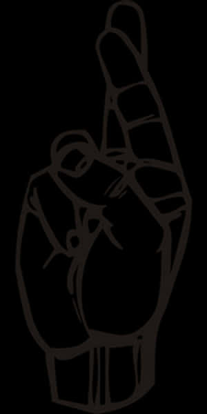 Crossed_ Fingers_ Silhouette PNG image with transparent background