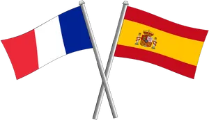 Crossed Flagsof Franceand Spain PNG Image
