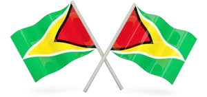 Crossed Flagsof Guyana PNG Image