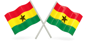 Crossed Ghana Flags PNG image with transparent background