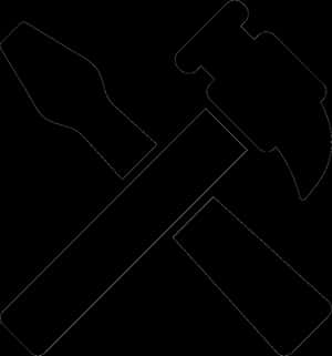 Crossed Hammers Silhouette PNG