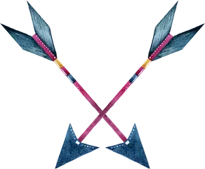 Crossed Hand Drawn Arrows PNG Image