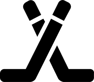 Crossed Hockey Sticks Icon PNG image with transparent background