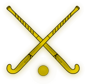 Crossed Hockey Sticksand Puck Illustration PNG image with transparent background