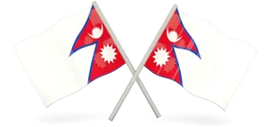 Crossed Nepal Flags Illustration PNG Image