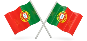 Crossed Portuguese Flags PNG Image