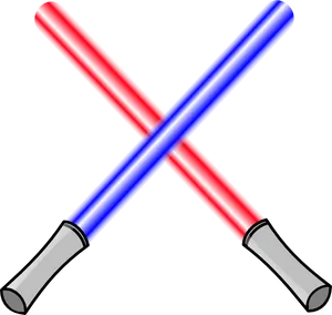 Crossed Redand Blue Lightsabers PNG Image