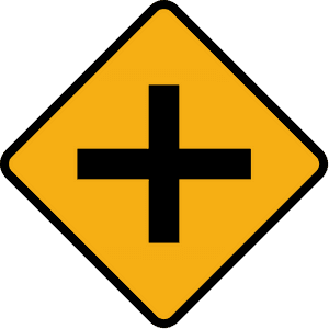 Crossroad Sign Warning PNG