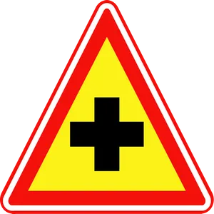 Crossroad Sign Warning Traffic Symbol PNG Image