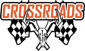 Crossroads Logowith Steer Skulland Checkered Flags PNG Image