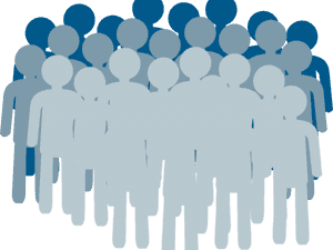 Crowd Cheering Silhouette PNG image with transparent background