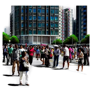 Crowded City Street Png 06252024 PNG Image