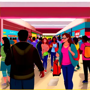 Crowded Mall Scene Png Tvm PNG Image