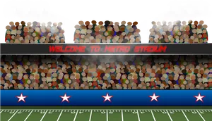 Crowded Stadium Cheering Fans PNG Image