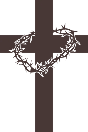 Crownof Thornsand Cross Graphic PNG Image