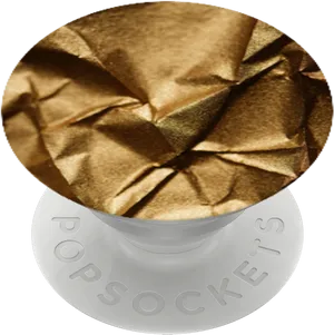 Crumpled Golden Paper Pop Socket PNG Image