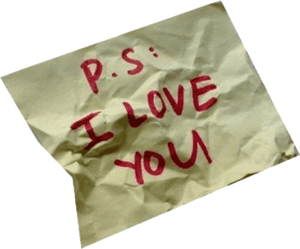 Crumpled Love Note PNG image with transparent background