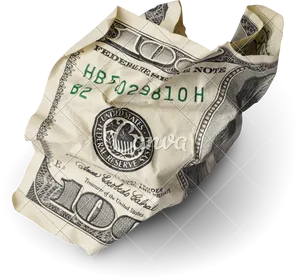 Crumpled100 Dollar Bill PNG Image