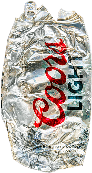 Coors Light Crushed Can - Crushed Beer Can Png, Transparent Png PNG