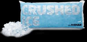 Crushed Ice Bagand Pile.jpg PNG image with transparent background