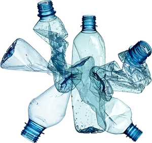 Crushed Plastic Bottles Transparent Background PNG Image