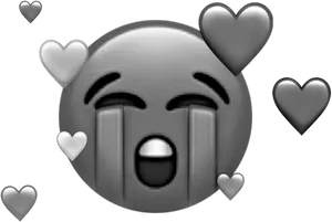 Crying Laughing Emojiwith Hearts PNG Image