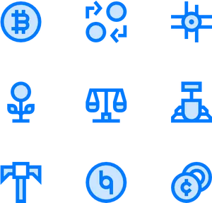 Cryptocurrency Concept Icons Set PNG Image
