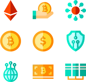 Cryptocurrency Icons Set PNG Image