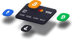 Cryptocurrency Visa Card Concept PNG Image