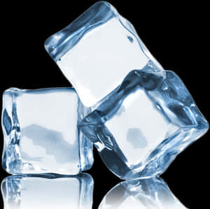 Crystal Clear Ice Cubes Reflection PNG image with transparent background