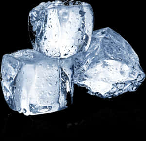 Crystal Clear Ice Cubes Water Droplets PNG image with transparent background